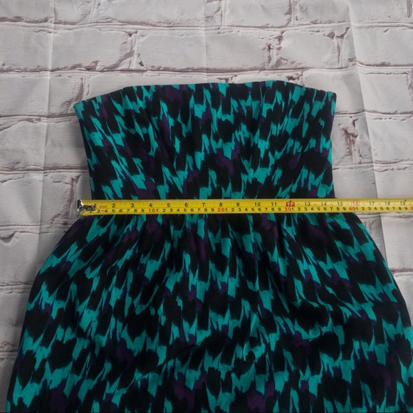 SHOSHANNA Strapless Green/Purple/Black Dress Women Size 10 - Picture 14 of 17